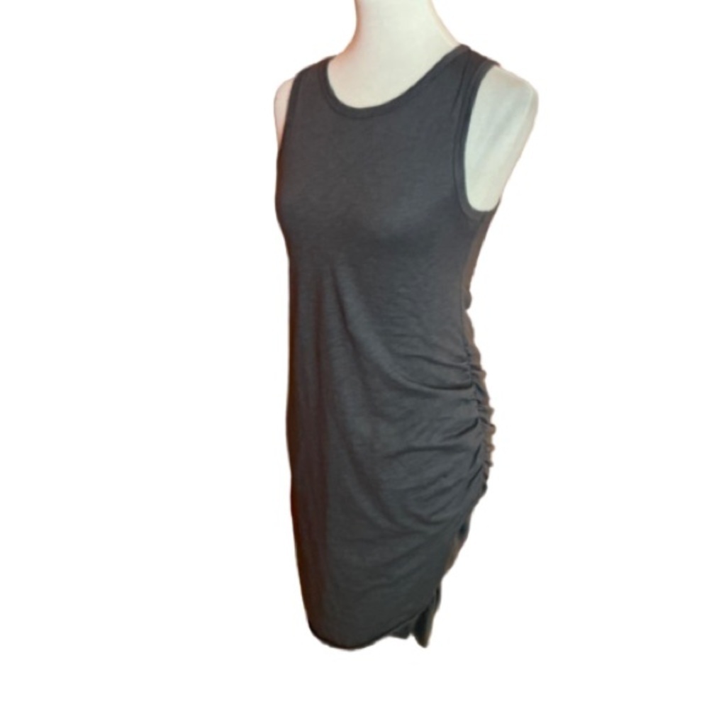 Anthropologie wasabi + mint grey ruched dress